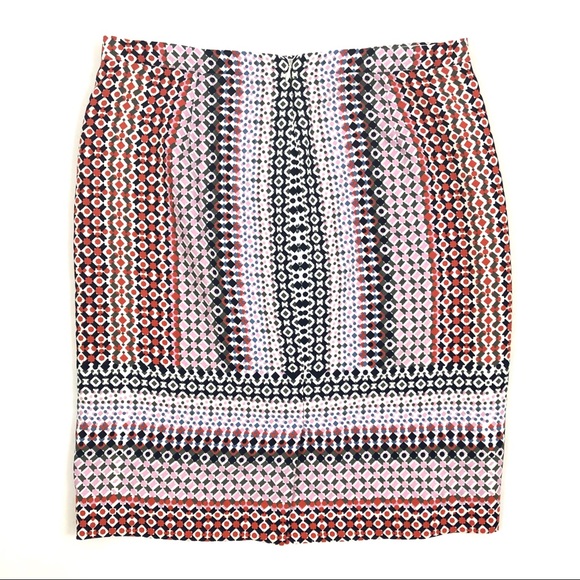 J. Crew Drapey Pencil Skirt in Pink Geo - Picture 3 of 7